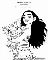 Dot Moana Disney Printable Coloring Pages Disneyclips Pua sketch template