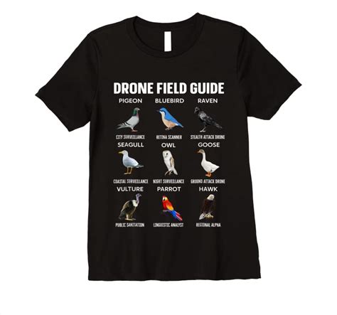 birds drone field guide  arent real  shirts teesdesign