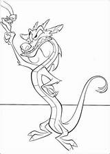 Mulan Coloring Mushu sketch template