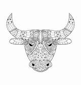 Bull Vector Skull Seamless Doodle Pattern Coloring Similar sketch template
