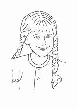 Coloring Hair Braided Girl Braid Drawing Pages 61kb Printable Drawings sketch template