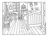 Gogh Van Bedroom Vincent Colouring Choose Board Arte sketch template