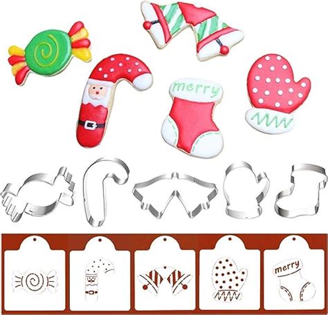 amazoncom christmas cookie cutters  matching cookie stencils