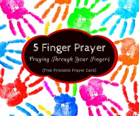 finger prayer printable prayers prayer crafts