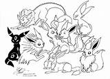 Eevee Evolutions Pikachu Colouring sketch template