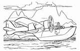 Coloring Pages Water Boat Airplane Spin Tale Drawing Color sketch template
