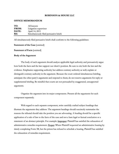 legal memorandum template