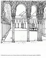 Alhambra Granada Alambra Leones sketch template