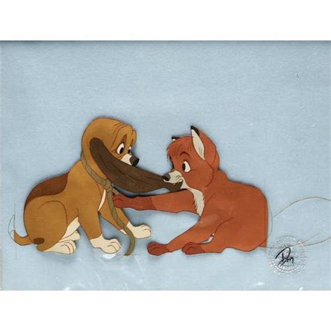 The Fox And The Hound Production Cel Original Art Tod And Copper The
