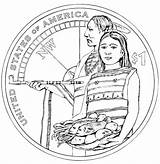 Coloring Native Pages American Coins Dollar Mint Collection sketch template