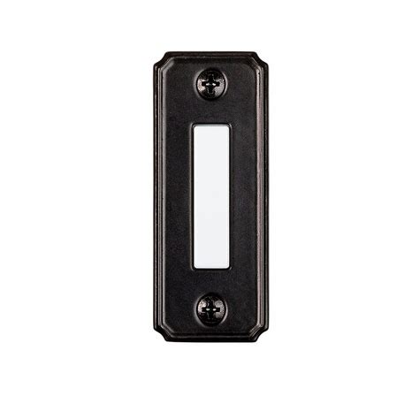 hampton bay wired lighted door bell push button black  home depot canada