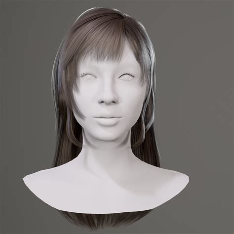 3d model real time hair assets vr ar low poly cgtrader