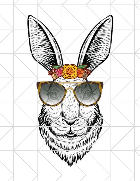bunny sunglasses flower crown digital  etsy australia