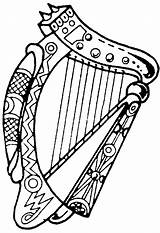 Harp Celtic Drawing Irish Drawings Music Paintingvalley Clip Instrument Clipartmag sketch template