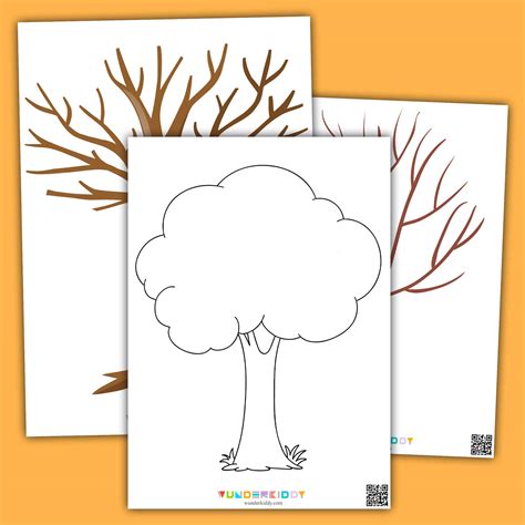printable tree template  craft  coloring pages  kids