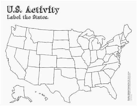 blank  state map printable  labels  quiz lovely