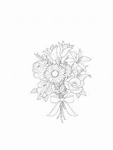 Coloring Bouquet Flower Pages Coloringpages1001 Gif sketch template