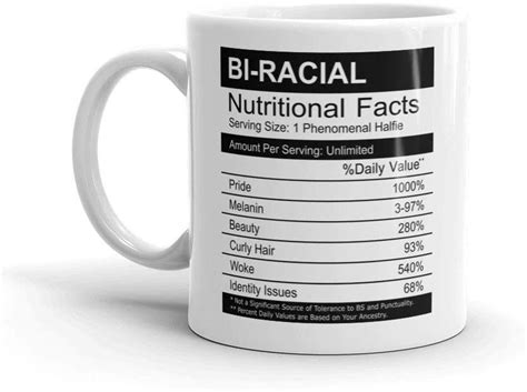 Bi Racial Nutritional Facts Mug Halfie Or Mixed Ethnicity