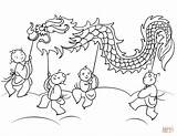 Coloring Dance Lion Chinese Pages Year Drawing Printable Dot sketch template