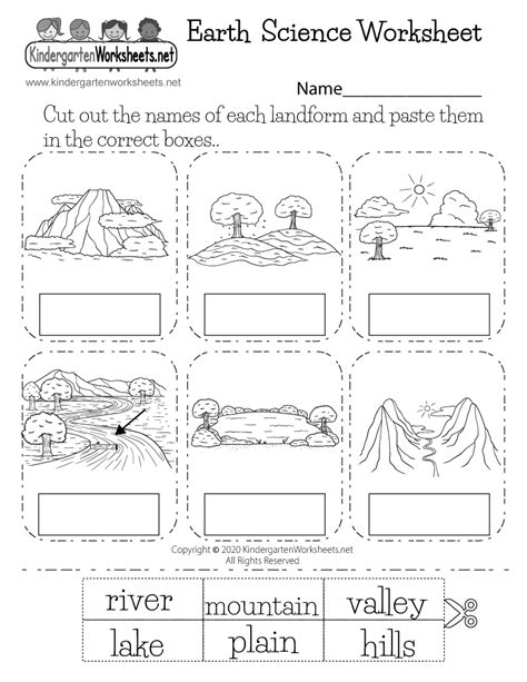 printable science worksheets  kindergarten