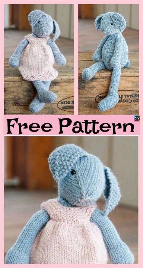 knitted adorable bunny  patterns diy