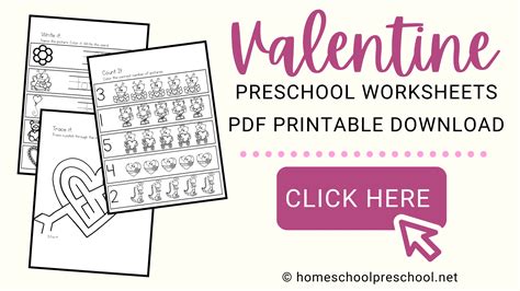printable valentine worksheets  preschoolers