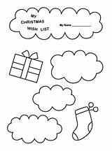 Christmas List Wish Printable Coloring Printables Xmas sketch template