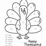 Turkey Coloring Pages Color Number Thanksgiving Hand Kids Preschool Crafts Numbers Activities Drawing Fall Printable Worksheets Template Tipjunkie Thanks Daycare sketch template