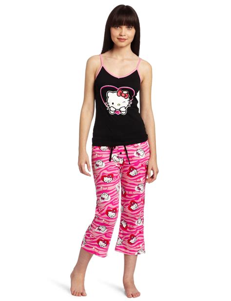 hello kitty women s hk dreaming of love two piece pajama pant set