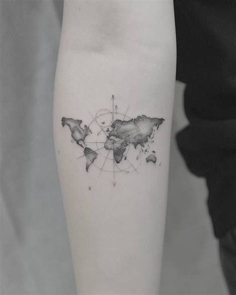 world map tattoo by kane navasard mini tattoos cute tattoos body art