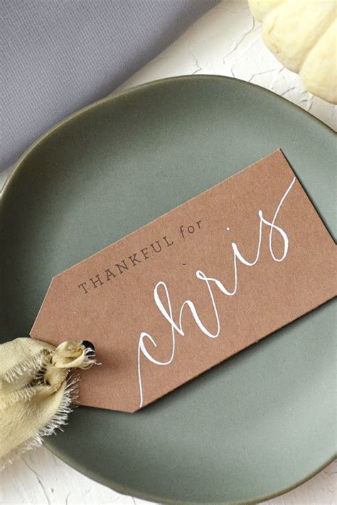 thankful  personalized placecards thanksgiving tags etsy