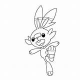 Scorbunny Pokémon sketch template