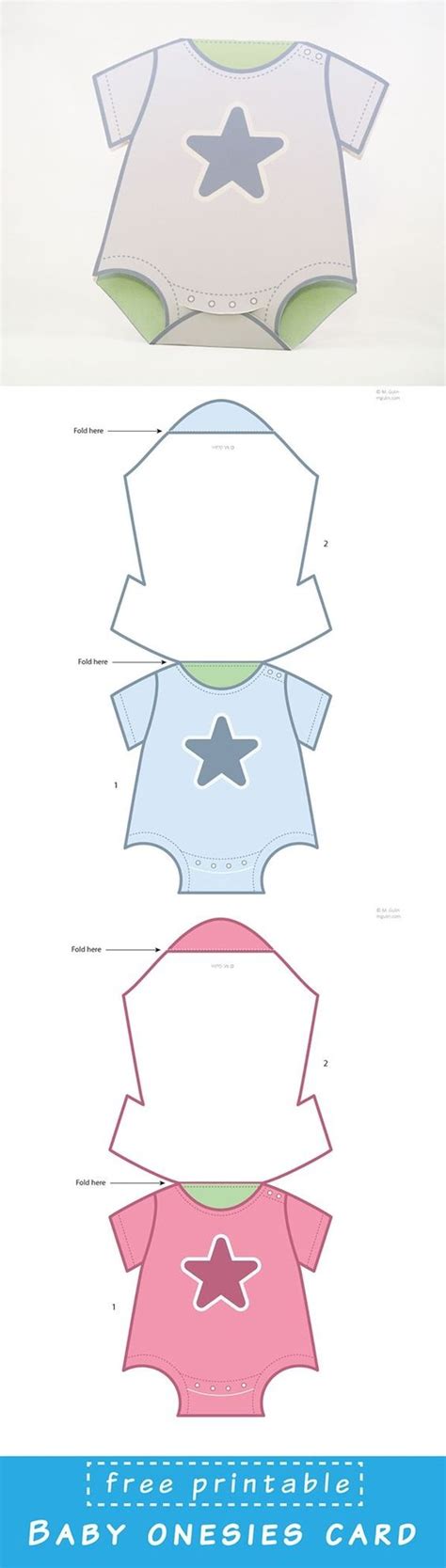 printable baby onesies card template  dowload  assemble