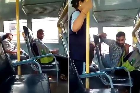 pervert is caught on camera ‘performing sex act on bus as he leered at