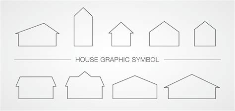 simple house shape symbol graphic element vector set  vector art