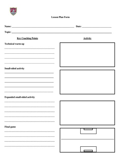 soccer practice plan template fill  printable fillable blank