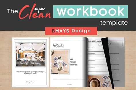 clean workbook template templates themes creative market