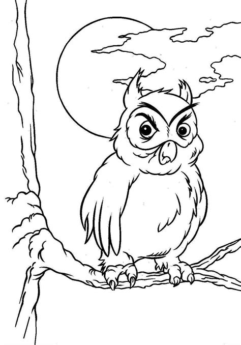 angry owl coloring page  halloween activities print color craft