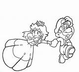Coloring Peach Daisy Mario Bowser Luigi Toad Pages Popular sketch template