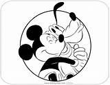 Mickey Coloring Pluto Mouse Friends Pages Disneyclips Hugging Funstuff sketch template