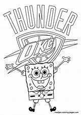 Thunder Coloring Pages Oklahoma City Nba Spongebob Print Browser Window sketch template