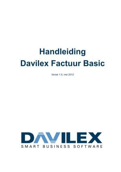 handleiding davilex factuur basic