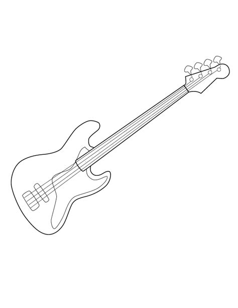 bass guitar coloring page coloring pages