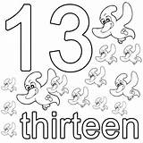 Zahlen Dreizehn Lernen Malvorlage Thirteen Ausdrucken Englisch Englische Ausmalbilder sketch template