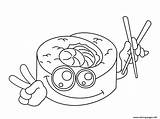 Sushi Kawaii Nourriture Colorier Belle Ordinaire Top15 Yampuff Greatestcoloringbook sketch template