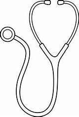 Stethoscope Doctors Line Pngkey Estetoscopio Nurses sketch template