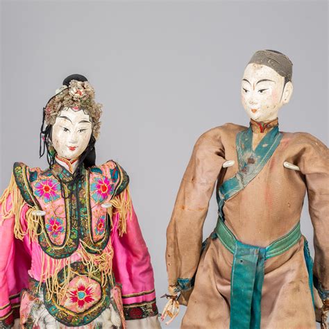 A Pair Of Chinese Dolls Late Qing Dynasty Bukowskis
