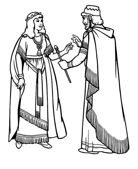 esther  king ahasuerus beloved wife coloring pages