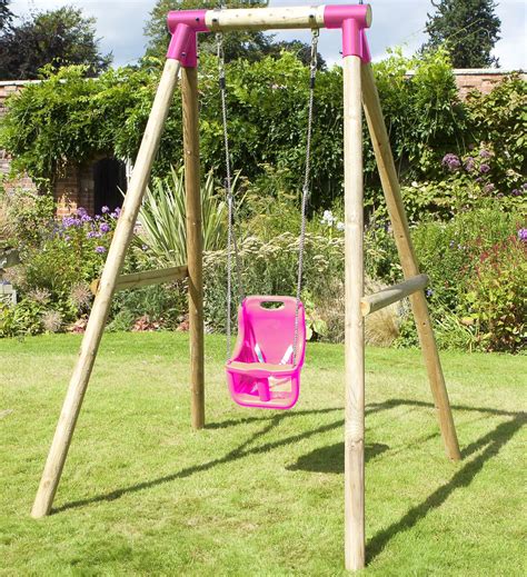 rebo kids wooden garden swing set childrens swings pluto baby swing pink ebay