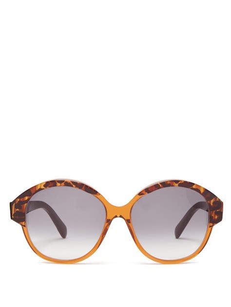 round tortoiseshell acetate sunglasses celine eyewear round eyewear